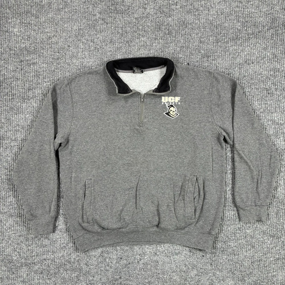 Colosseum UCF Knights Quarter Zip Sweatshirt Mens Size Large Gray Fleece NCAA